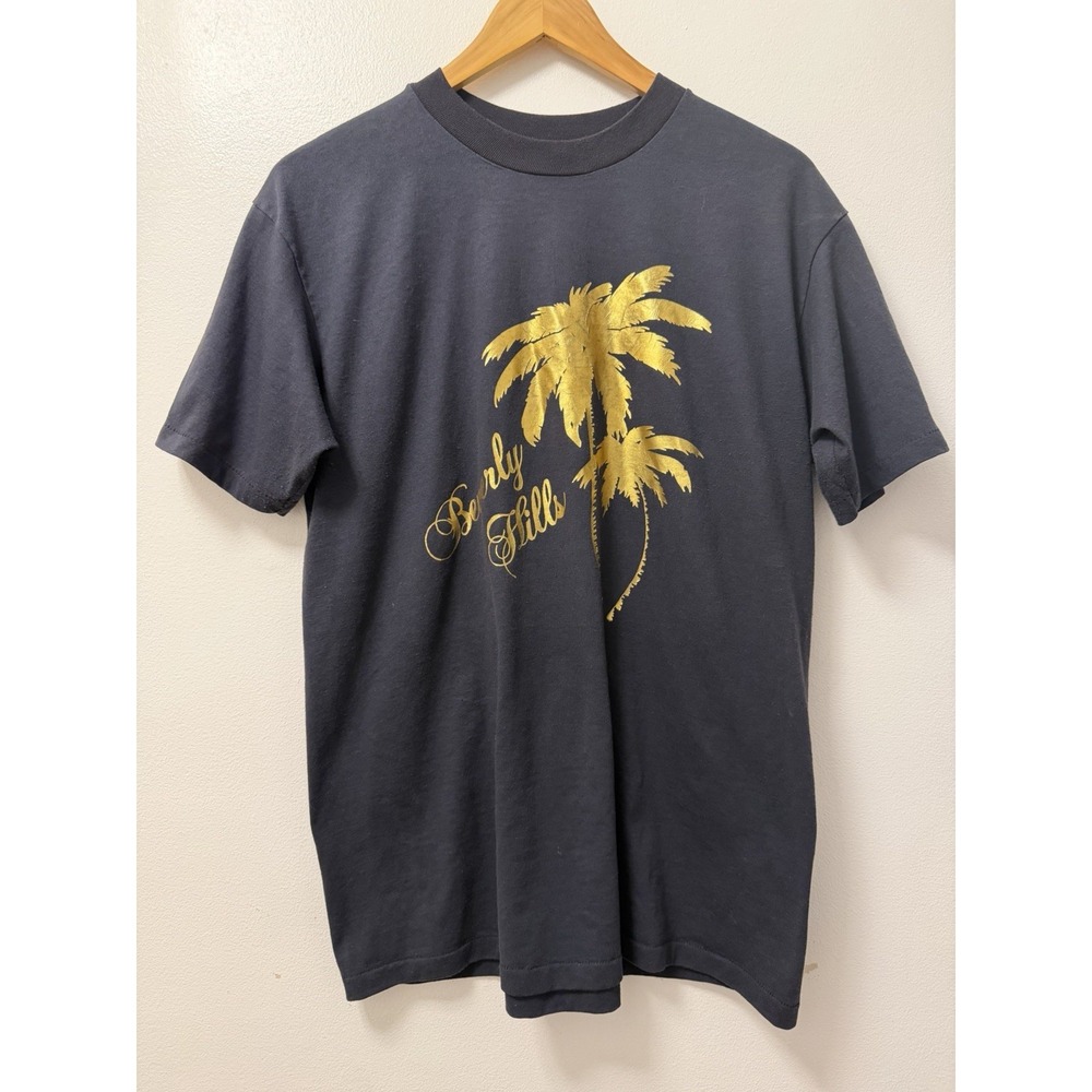 Vintage Beverly Hills Palm Tree Single Stitch T-Shirt Size Large USA Made 80's